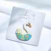 Hand-painted Swan Brooch