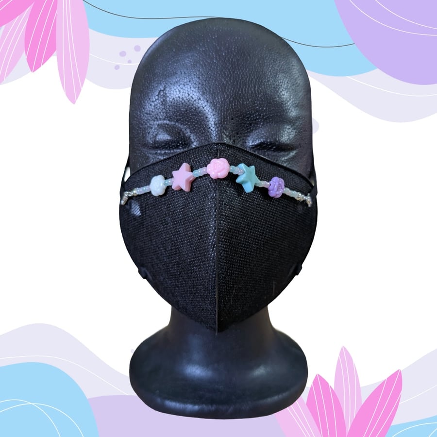 Stars and flowers beaded mask chain for Zimi