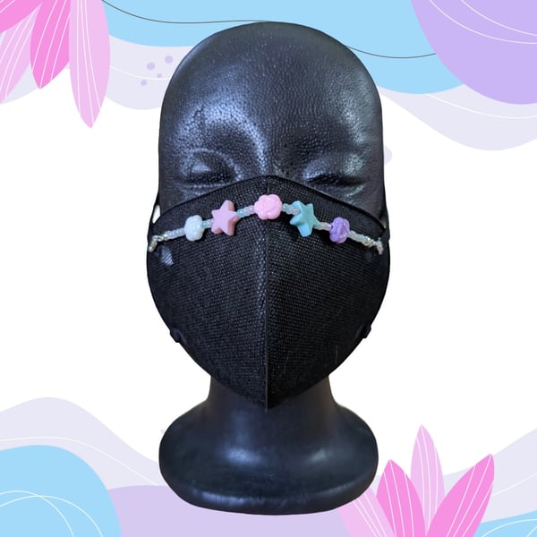 Stars and flowers beaded mask chain for Zimi