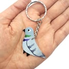 Pigeon Keyring - Handpainted - Bag Charm