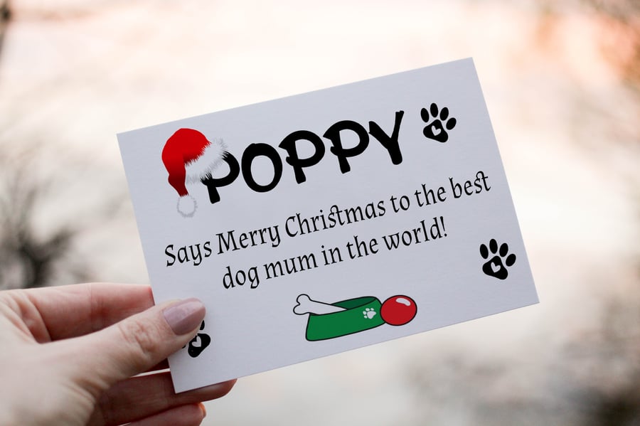 Dog Mum Christmas Card, Mum Christmas Card, Personalized Card for Christmas