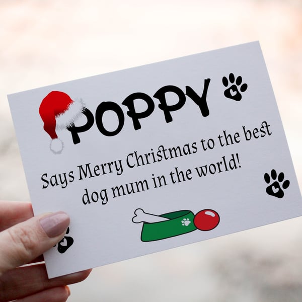 Dog Mum Christmas Card, Mum Christmas Card, Personalized Card for Christmas