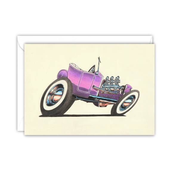 American Hot Rod Greetings Card - Car Lover Birthday Card - Card For Him