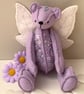 Keepsake memory Angel bear, embroidered artist teddy bear by Bearlescent 