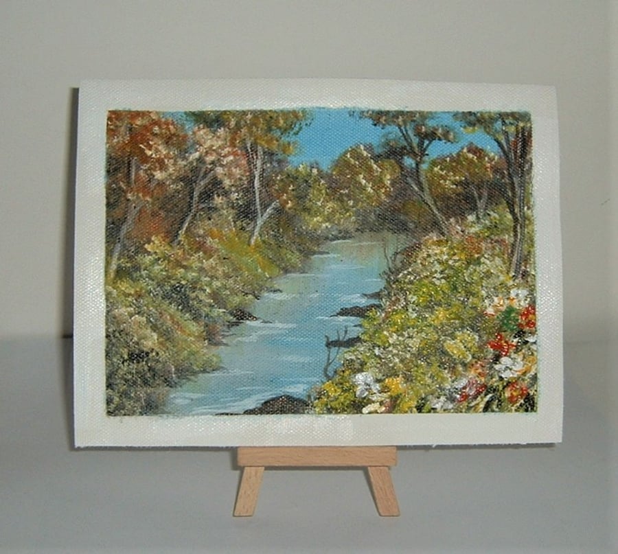 original art acrylic landscape painting ( ref f 169)