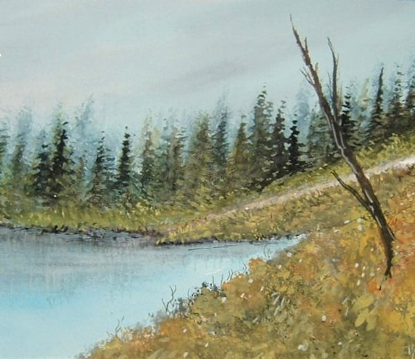 original art landscape painting ( ref F 202)