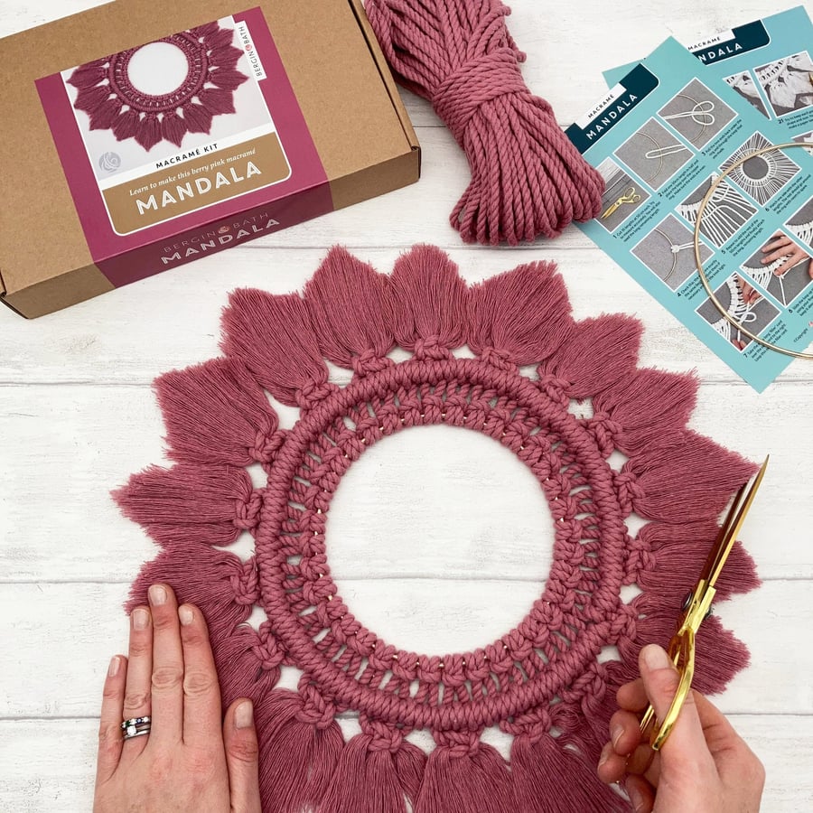 Macrame Kit - Mandala - Berry Pink. Learn how to make a stunning wall decoration