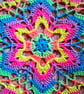Large, bright crochet mandala doily table mat - Image 9