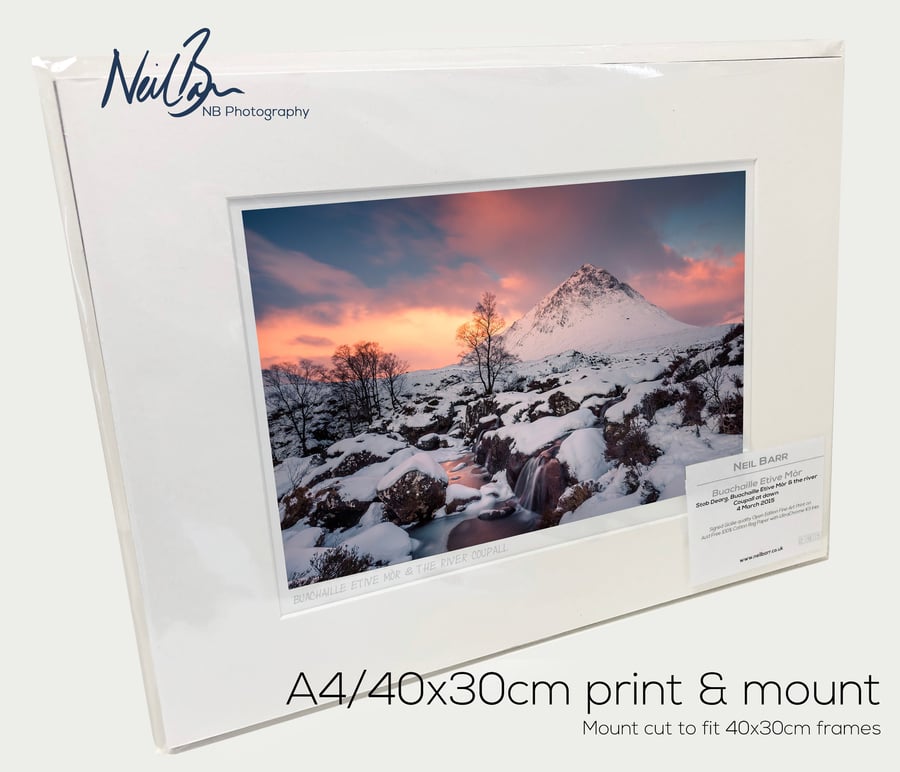 Buachaille Etive M r (Stob Dearg) Glen Coe - A4 (40x30cm) Unframed Print