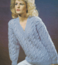 VINTAGE KNITTING PATTERN Ladies Blue Cable Chunky Sweater