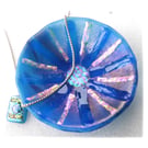 Fused Glass Bowl Round 12cm Turquoise Dichroic 044