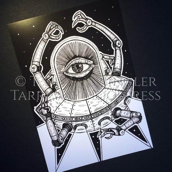 UFEye - A5 Art Print - Alien - UFO - All-Seeing Eye