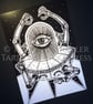 UFEye - A5 Art Print - Alien - UFO - All-Seeing Eye - Image 1