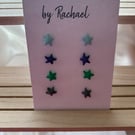 Multi-coloured star bundle studs