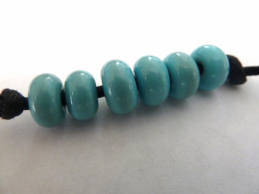turquoise lampwork spacer beads