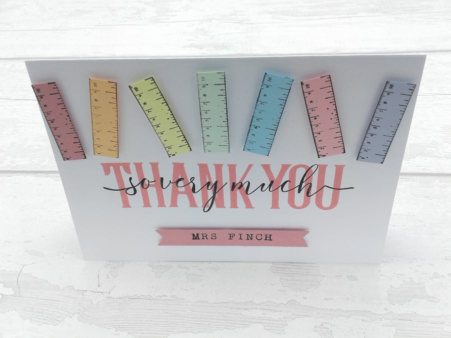 Teacher thank you cards. Personalised. Teachers. Teaching Assistants. Nursery.