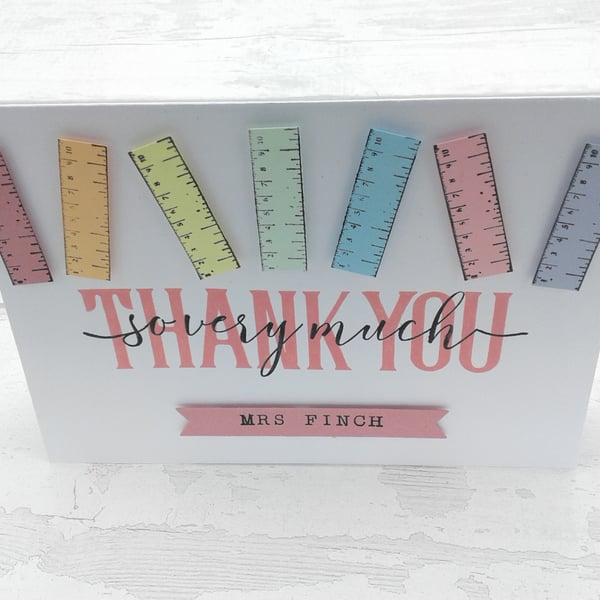 Teacher thank you cards. Personalised. Teachers. Teaching Assistants. Nursery.