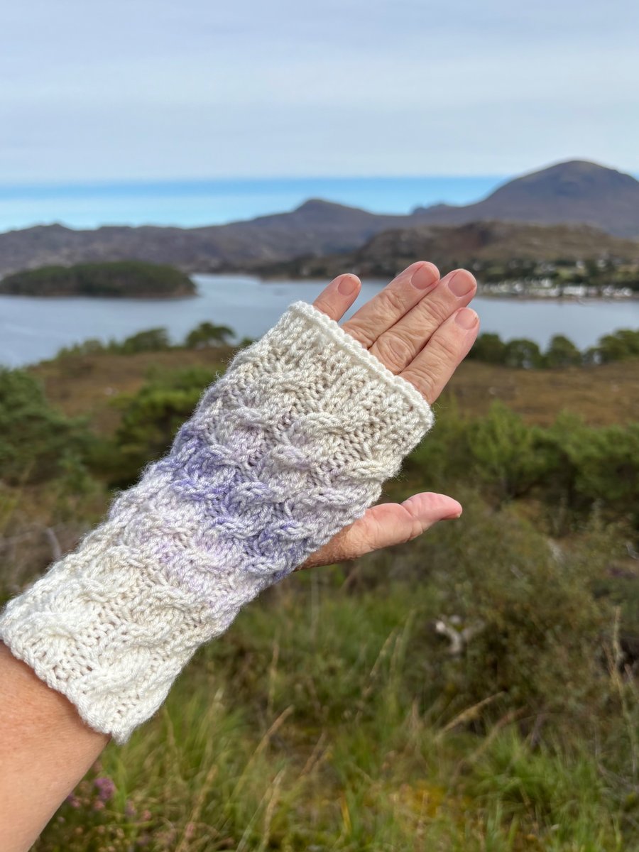 Hand knitted fingerless gloves 