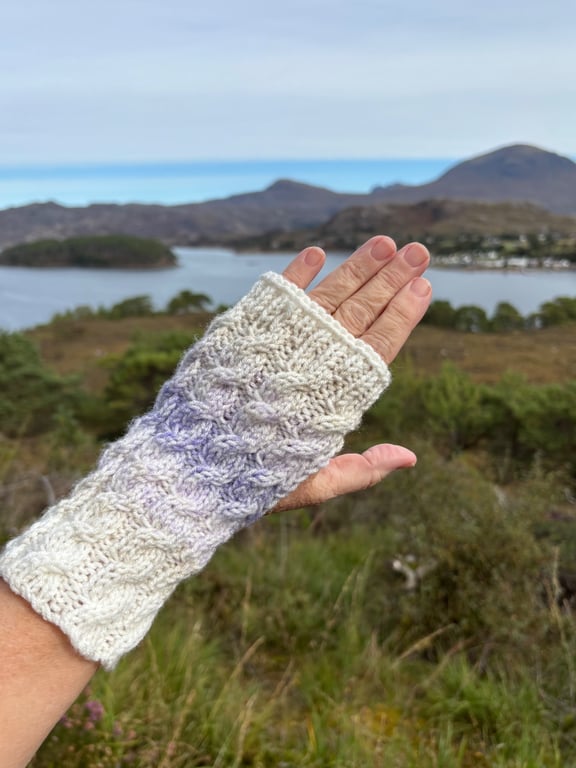 Hand knitted fingerless gloves 