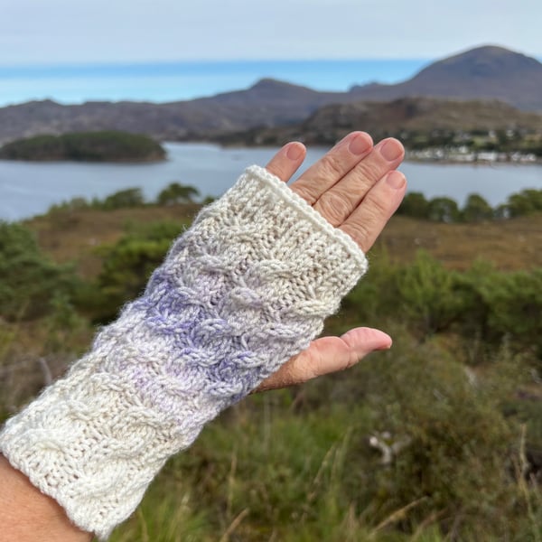 Hand knitted fingerless gloves 