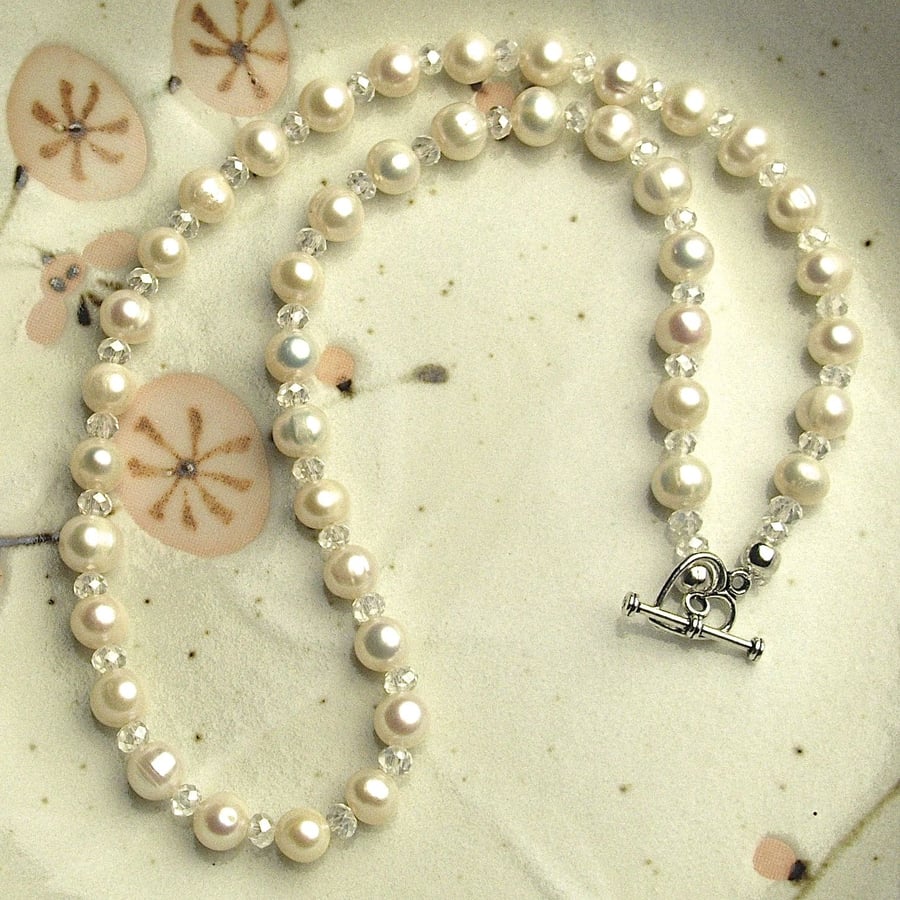 White Freshwater Pearl Bridal Necklace