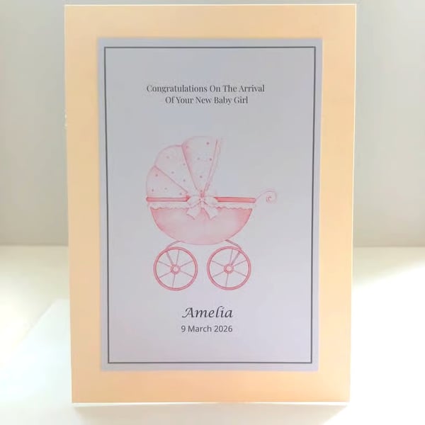Personalised Baby Girl Keepsake, New Baby Gift, Personalised Nursery Keepsake