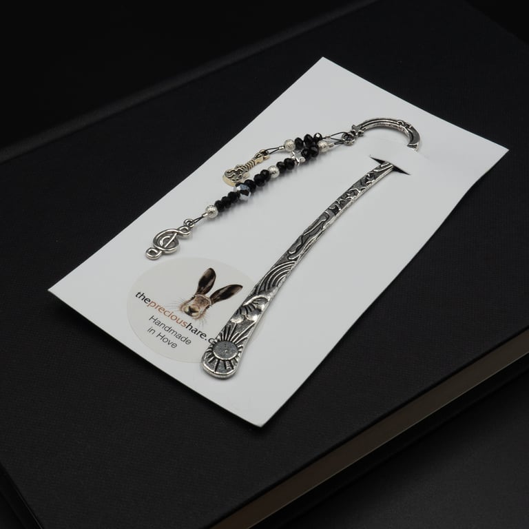 Beaded music bookmark, Christmas gift, Book lovers gift