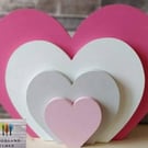 Heart shelf sitter decoration,  large freestanding wooden heart,  girls bedroom,