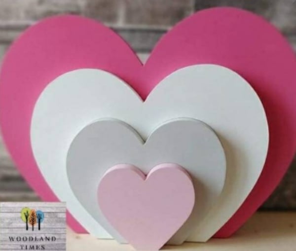 Heart shelf sitter decoration,  large freestanding wooden heart,  girls bedroom,
