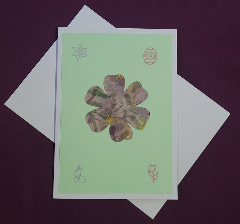 Springtime handmade blank card with white envelope 