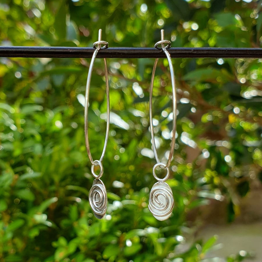 Silver Spiral Earring Oval