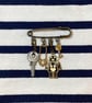 Upcycled Vintage Mini Key And Robot Charm Pin - Lapel Pin - Handmade