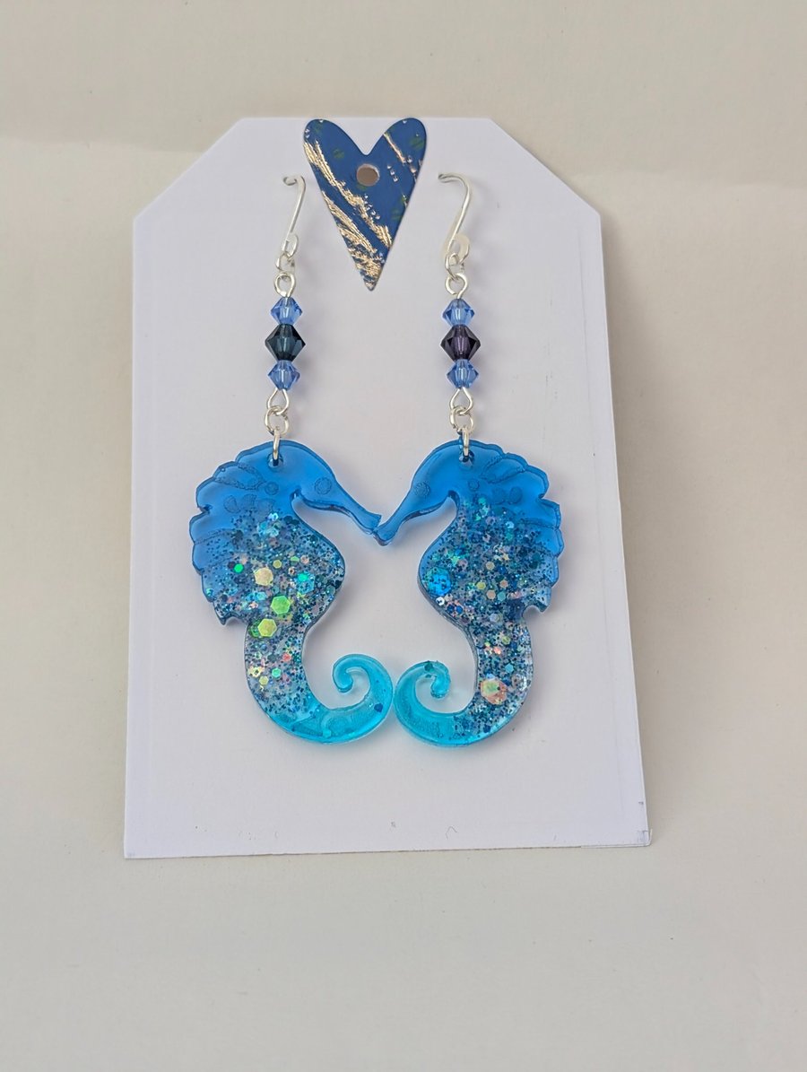 Sea Horse Shaped Resin Earrings 