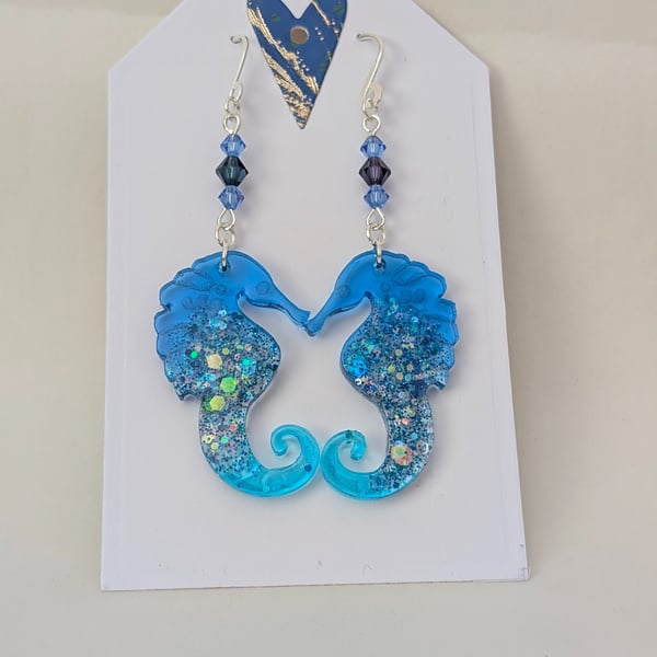 Sea Horse Shaped Resin Earrings 
