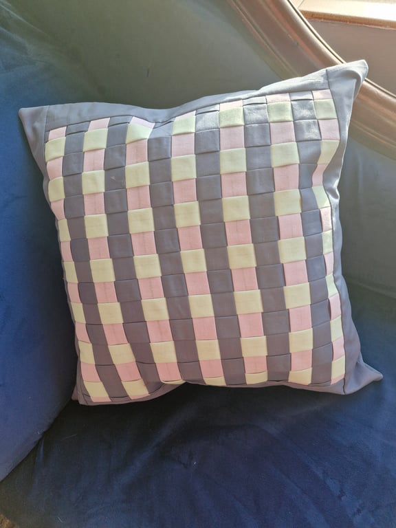 Gorgeous hand crafted woven fabric 45cm cushion with new pad