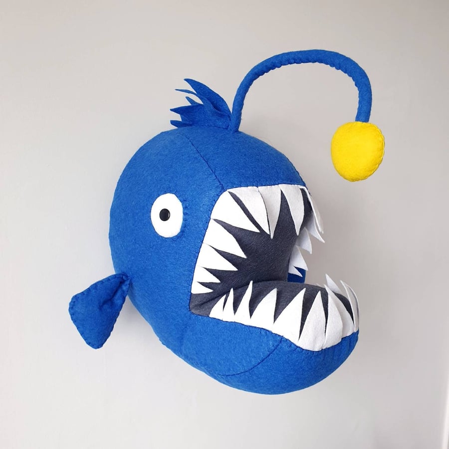 ANGLERFISH - Felt Faux Taxidermy - Wall Mounted Animal Head