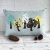 Woodland Cushion with Floral Trees