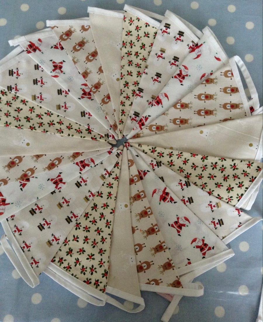 Christmas  bunting,banner,flag,pennant,cotton fabric bunting 