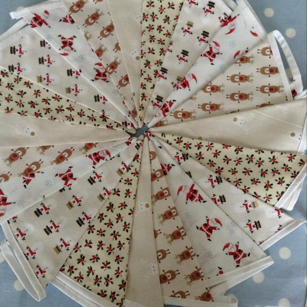 Christmas  bunting,banner,flag,pennant,cotton fabric bunting 