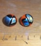 Multicoloured glass stud earrings - Image 5