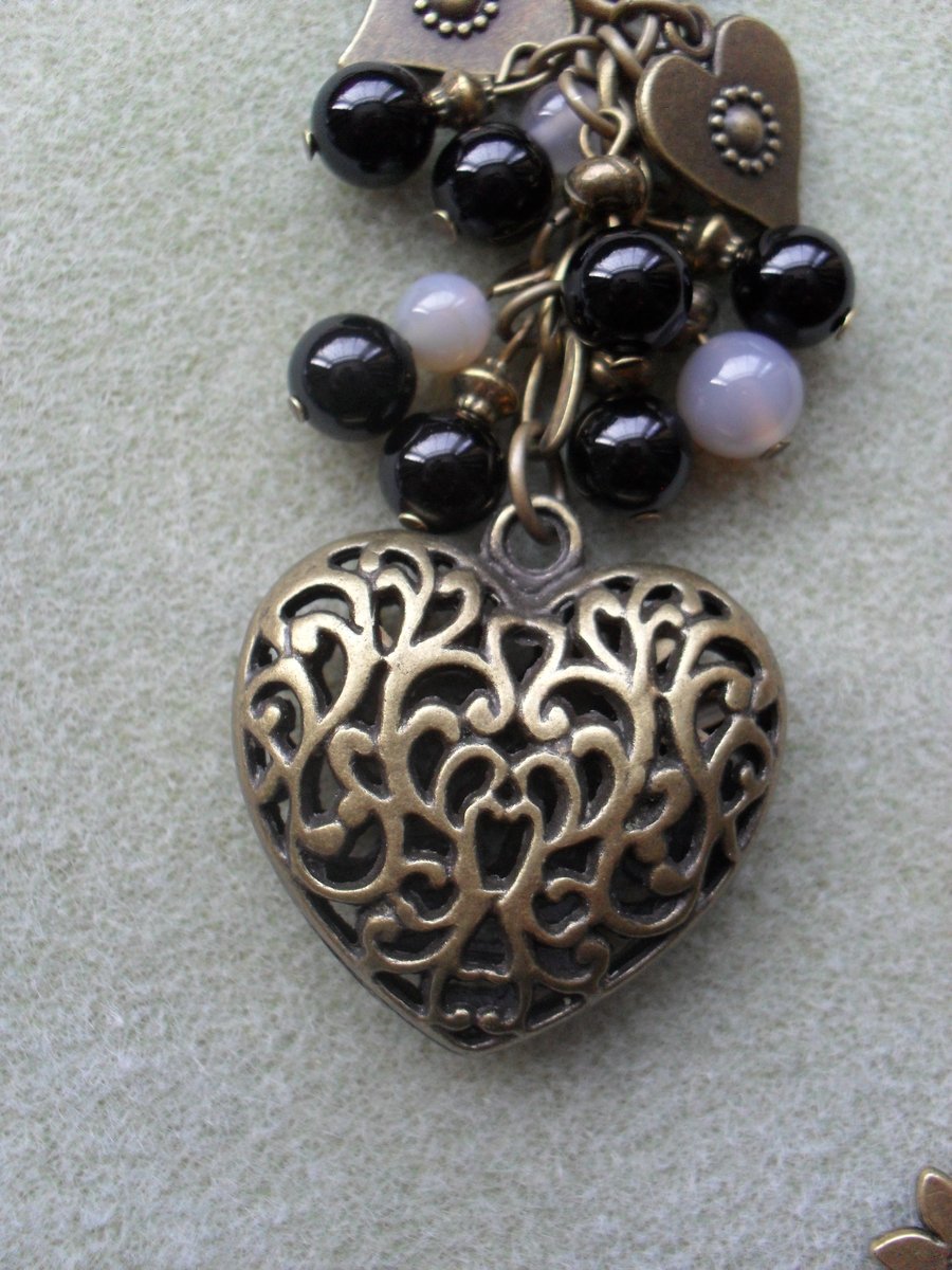 Bronze Heart Bag Charm