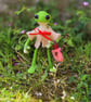 Needle Felted Frog Figurine 'Fiona' - Handmade Wool Toad, Cute Cottagecore Desk 