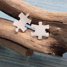 Sterling Silver Puzzle Stud Earrings