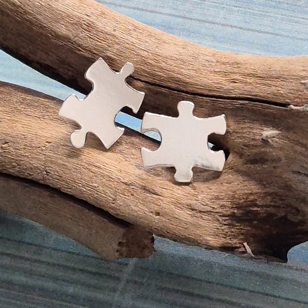 Sterling Silver Puzzle Stud Earrings