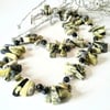 SOLD Designer Serpentine & Apatite & Prehnite Silver Plated Necklace & Bracelet 