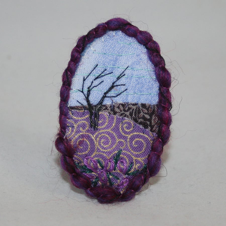 Embroidered Brooch - Moorland Tree