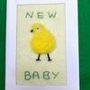 Furry chick new baby card.