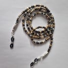 Beaded laynyard cord for mask and glasses, all metal shades 