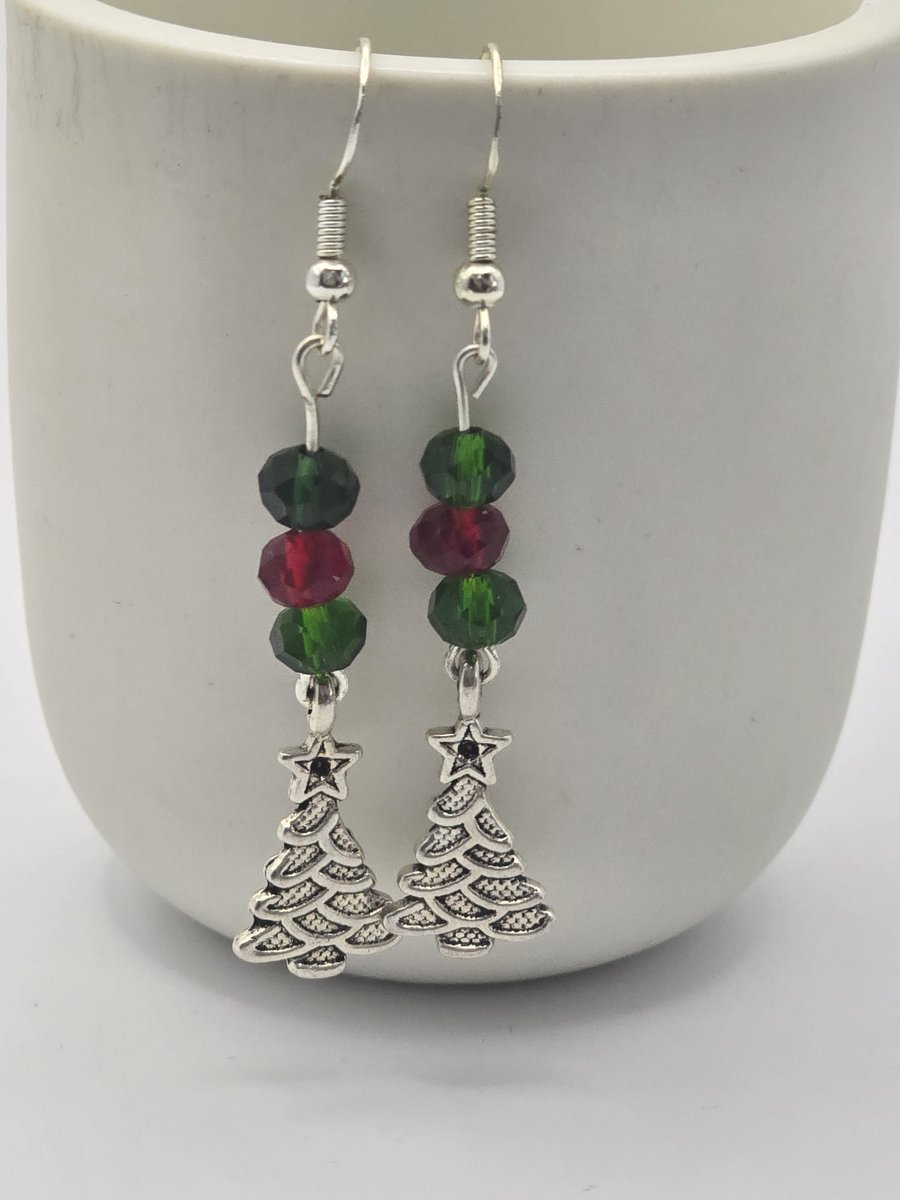 Christmas tree earrings