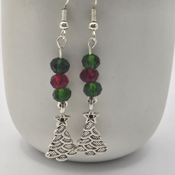 Christmas tree earrings